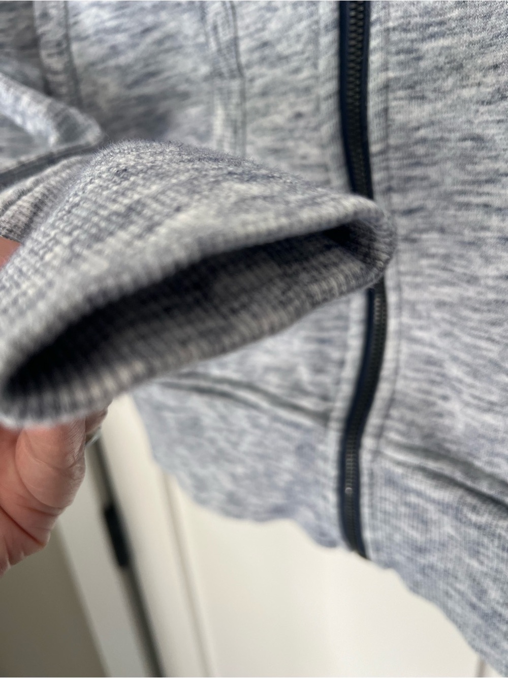 LULULEMON Scuba Full Zip Fitted Hoodie Heathered Navy Size 4 Estimated - Picture 8 of 12